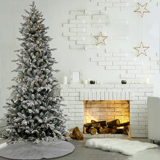 7ft. Pre-Lit Snowy Calton Pine Artificial Christmas Tree, Warm White LED Lights 5 7ft. Pre-Lit Snowy Calton Pine Artificial Christmas Tree, Warm White LED Lights - Image 3