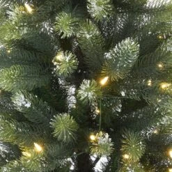 4.5ft. Pre-Lit Trinity Spruce Artificial Christmas Tree With Burlap Base, Clear LED Lights -Northlight Shop D531433S 4