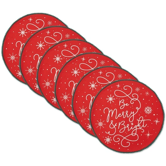 DII® Be Merry & Bright Embellished Placemats, 6ct. 3 DII® Be Merry & Bright Embellished Placemats, 6ct.