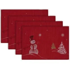 DII® Embroidered Snowman Placemats, 4ct. 14 DII® Embroidered Snowman Placemats, 4ct. -Northlight Shop D540026S 1 1