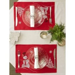 DII® Embroidered Snowman Placemats, 4ct. 23 DII® Embroidered Snowman Placemats, 4ct. -Northlight Shop D540026S 10
