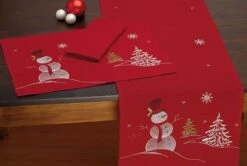 DII® Embroidered Snowman Placemats, 4ct. 16 DII® Embroidered Snowman Placemats, 4ct. -Northlight Shop D540026S 3