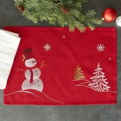 DII® Embroidered Snowman Placemats, 4ct. 21 DII® Embroidered Snowman Placemats, 4ct. -Northlight Shop D540026S 8