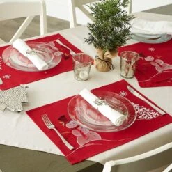 DII® Embroidered Snowman Placemats, 4ct. 22 DII® Embroidered Snowman Placemats, 4ct. -Northlight Shop D540026S 9