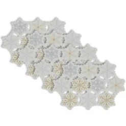 DII® Embroidered Snowflake Placemats, 4ct. -Northlight Shop D540029S 1 1
