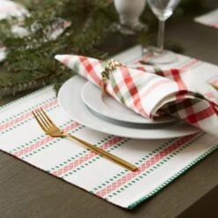 DII® Joyful Snowflakes Jacquard Placemats, 4ct. 14 DII® Joyful Snowflakes Jacquard Placemats, 4ct. -Northlight Shop D540031S 3