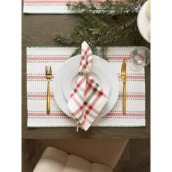 DII® Joyful Snowflakes Jacquard Placemats, 4ct. 16 DII® Joyful Snowflakes Jacquard Placemats, 4ct. -Northlight Shop D540031S 4