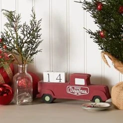 DII® Christmas Tree Truck Tabletop Block Calendar -Northlight Shop D540036S 4