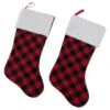 DII® Red & Black Buffalo Check Holiday Stockings Set 1 DII® Red & Black Buffalo Check Holiday Stockings Set -Northlight Shop D540060S 1