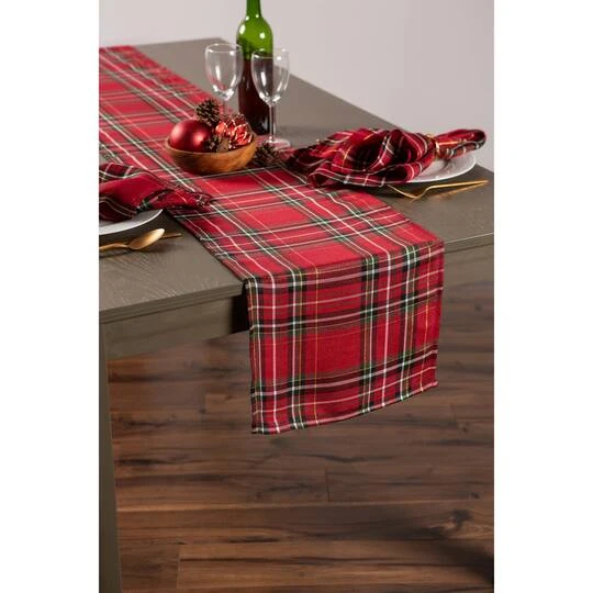 DII® 72" Metallic Holiday Plaid Table Runner 5 DII® 72" Metallic Holiday Plaid Table Runner - Image 3