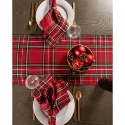 DII® 72" Metallic Holiday Plaid Table Runner 13 DII® 72" Metallic Holiday Plaid Table Runner -Northlight Shop D540088S 7