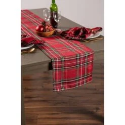 DII® 108" Metallic Holiday Plaid Table Runner 13 DII® 108" Metallic Holiday Plaid Table Runner -Northlight Shop D540092S 6