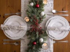 DII® 72" Silver Christmas Collage Table Runner 20 DII® 72" Silver Christmas Collage Table Runner -Northlight Shop D540098S 8