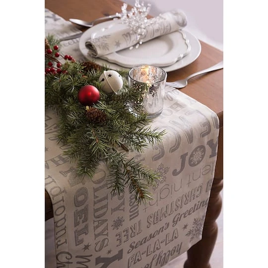 DII® 72" Silver Christmas Collage Table Runner 12 DII® 72" Silver Christmas Collage Table Runner - Image 10