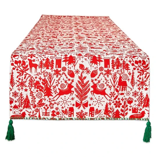 DII® 72" Christmas Woods Embellished Table Runner 4 DII® 72" Christmas Woods Embellished Table Runner - Image 2
