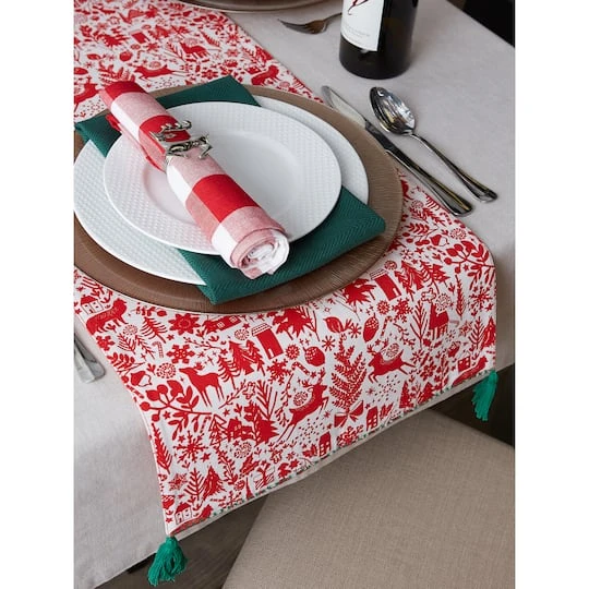 DII® 72" Christmas Woods Embellished Table Runner 14 DII® 72" Christmas Woods Embellished Table Runner - Image 12