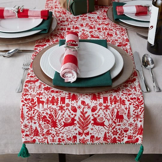 DII® 72" Christmas Woods Embellished Table Runner 6 DII® 72" Christmas Woods Embellished Table Runner - Image 4
