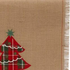 DII® 72" Embroidered Tree Burlap Table Runner -Northlight Shop D540106S 7