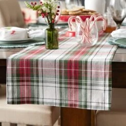 DII® 72" Christmas Plaid Table Runner 20 DII® 72" Christmas Plaid Table Runner -Northlight Shop D540108S 6