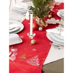 DII® 108" Snowman Embroidered Table Runner 24 DII® 108" Snowman Embroidered Table Runner -Northlight Shop D540114S 10