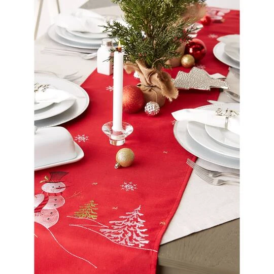 DII® 108" Snowman Embroidered Table Runner 13 DII® 108" Snowman Embroidered Table Runner - Image 11