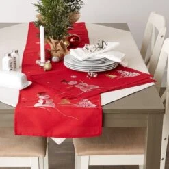 DII® 108" Snowman Embroidered Table Runner 25 DII® 108" Snowman Embroidered Table Runner -Northlight Shop D540114S 11