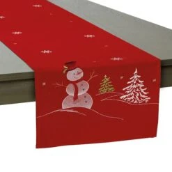 DII® 108" Snowman Embroidered Table Runner 16 DII® 108" Snowman Embroidered Table Runner -Northlight Shop D540114S 2