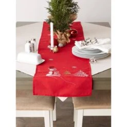 DII® 108" Snowman Embroidered Table Runner 20 DII® 108" Snowman Embroidered Table Runner -Northlight Shop D540114S 6