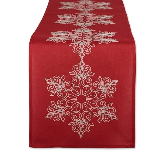 DII® 70" Sparkle Snowflakes Embroidered Table Runner 3 DII® 70" Sparkle Snowflakes Embroidered Table Runner