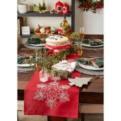 DII® 70" Sparkle Snowflakes Embroidered Table Runner 19 DII® 70" Sparkle Snowflakes Embroidered Table Runner -Northlight Shop D540116S 7