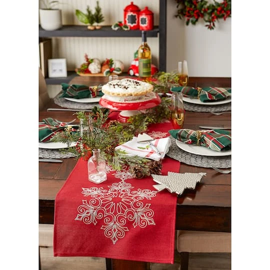 DII® 70" Sparkle Snowflakes Embroidered Table Runner 10 DII® 70" Sparkle Snowflakes Embroidered Table Runner - Image 8