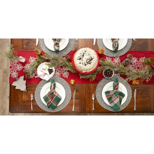 DII® 70" Sparkle Snowflakes Embroidered Table Runner 11 DII® 70" Sparkle Snowflakes Embroidered Table Runner - Image 9