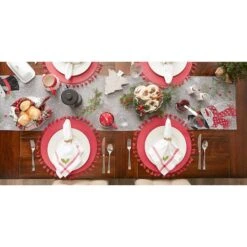 DII® 70" Grey Snowman Embroidered Table Runner 18 DII® 70" Grey Snowman Embroidered Table Runner -Northlight Shop D540118S 7