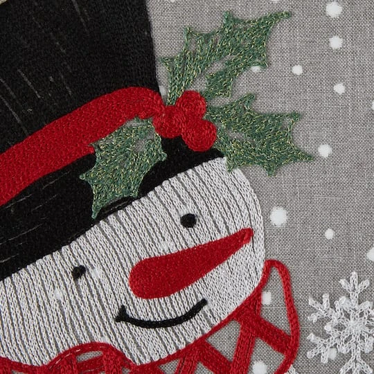 DII® 70" Grey Snowman Embroidered Table Runner 11 DII® 70" Grey Snowman Embroidered Table Runner - Image 9