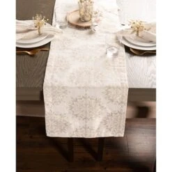 DII® 108'' Winter Sparkle Jacquard Table Runner 11 DII® 108'' Winter Sparkle Jacquard Table Runner -Northlight Shop D540128S 6