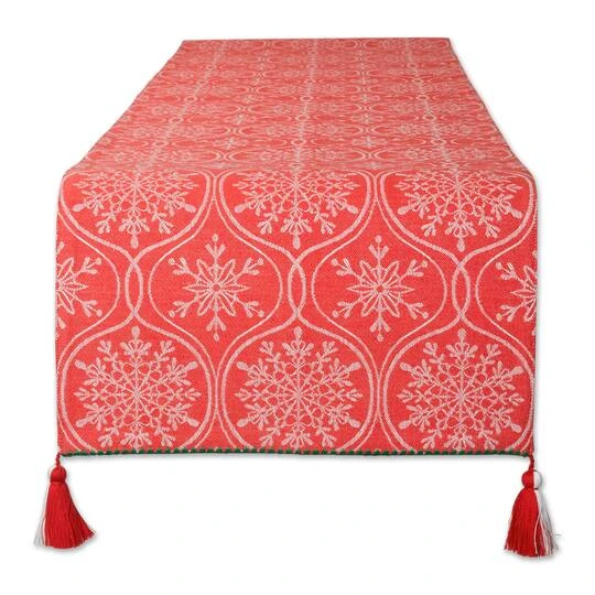 DII® 72'' Joyful Snowflakes Jacquard Reversible Table Runner 4 DII® 72'' Joyful Snowflakes Jacquard Reversible Table Runner - Image 2