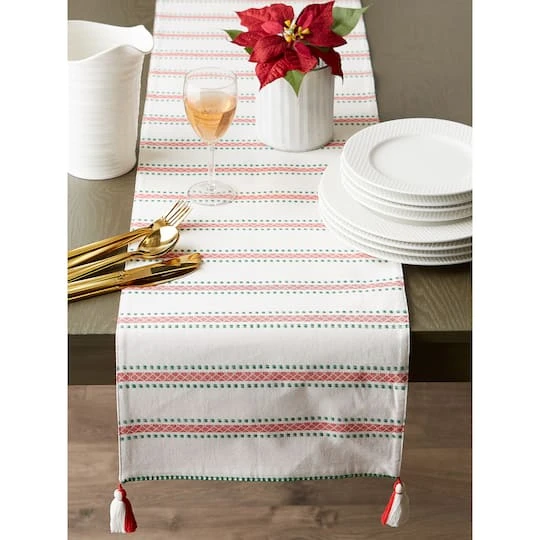 DII® 72'' Joyful Snowflakes Jacquard Reversible Table Runner 7 DII® 72'' Joyful Snowflakes Jacquard Reversible Table Runner - Image 5