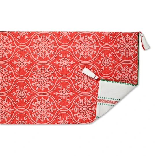 DII® 72'' Joyful Snowflakes Jacquard Reversible Table Runner 13 DII® 72'' Joyful Snowflakes Jacquard Reversible Table Runner - Image 11