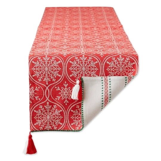 DII® 72'' Joyful Snowflakes Jacquard Reversible Table Runner 12 DII® 72'' Joyful Snowflakes Jacquard Reversible Table Runner - Image 10
