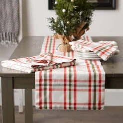 DII® 72" Jolly Tree Collection Nutcracker Plaid Table Runner -Northlight Shop D540144S 4