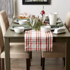 DII® 72" Jolly Tree Collection Nutcracker Plaid Table Runner -Northlight Shop D540144S 6