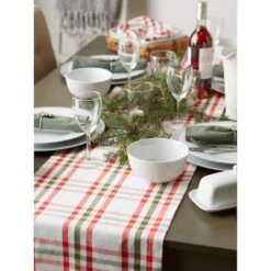 DII® 72" Jolly Tree Collection Nutcracker Plaid Table Runner -Northlight Shop D540144S 9