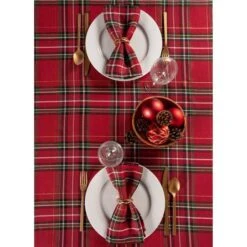 DII® 120" Holiday Metallic Plaid Tablecloth 19 DII® 120" Holiday Metallic Plaid Tablecloth -Northlight Shop D540155S 9
