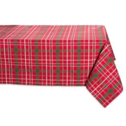 DII® 52" Tartan Holly Plaid Tablecloth