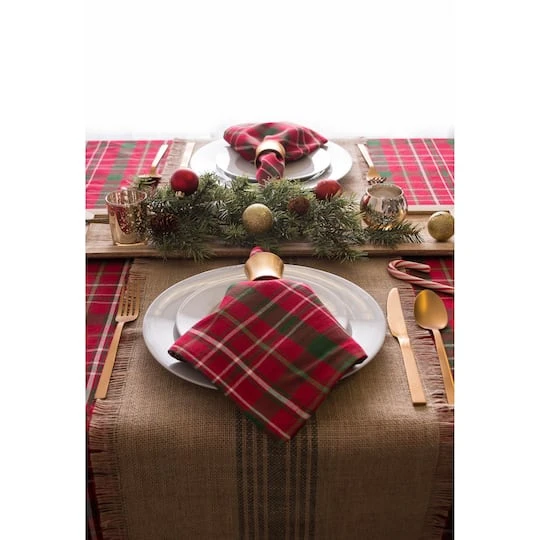 DII® 52" Tartan Holly Plaid Tablecloth 5 DII® 52" Tartan Holly Plaid Tablecloth - Image 3