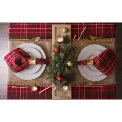 DII® 52" Tartan Holly Plaid Tablecloth 16 DII® 52" Tartan Holly Plaid Tablecloth -Northlight Shop D540181S 6