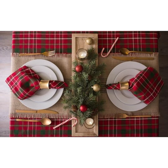 DII® 52" Tartan Holly Plaid Tablecloth 9 DII® 52" Tartan Holly Plaid Tablecloth - Image 7
