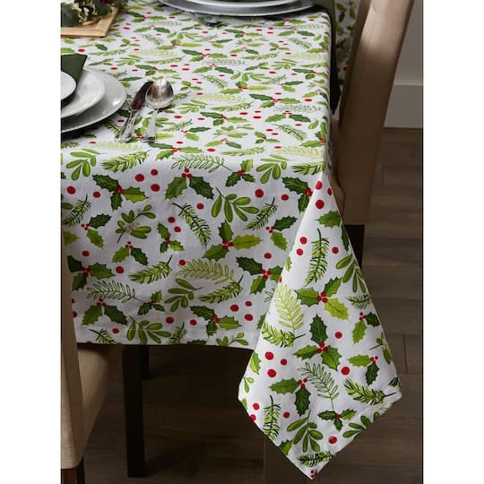 DII® 52" Boughs Of Holly Print Tablecloth 13 DII® 52" Boughs Of Holly Print Tablecloth - Image 11