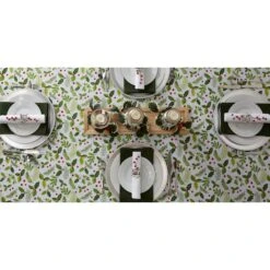 DII® 52" Boughs Of Holly Print Tablecloth 20 DII® 52" Boughs Of Holly Print Tablecloth -Northlight Shop D540184S 7