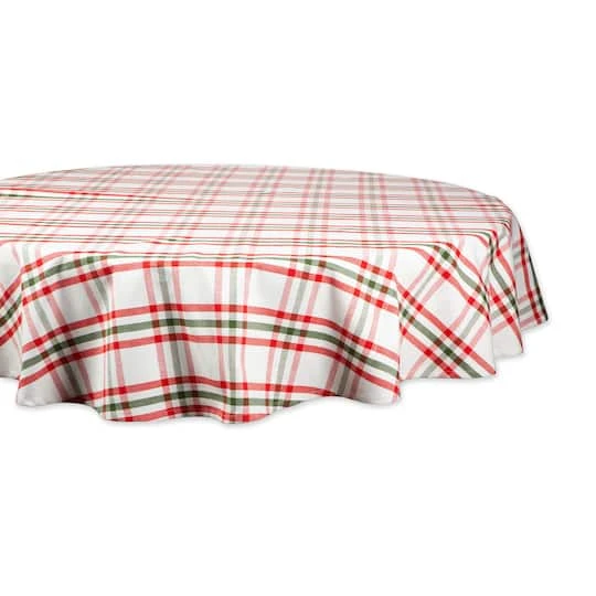 DII® 70" Round Jolly Tree Collection Nutcracker Plaid Tablecloth 3 DII® 70" Round Jolly Tree Collection Nutcracker Plaid Tablecloth